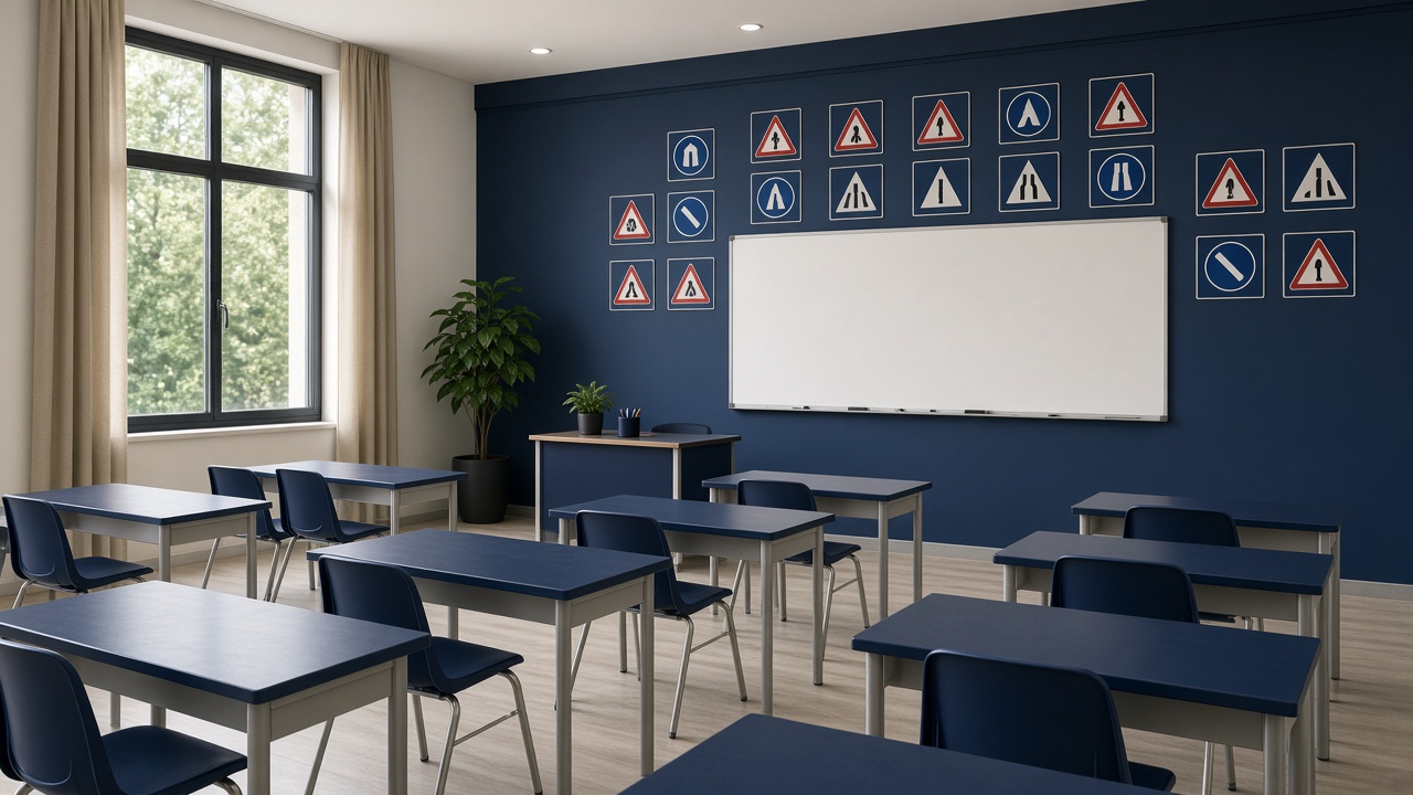 Aula teoria con segnali stradali