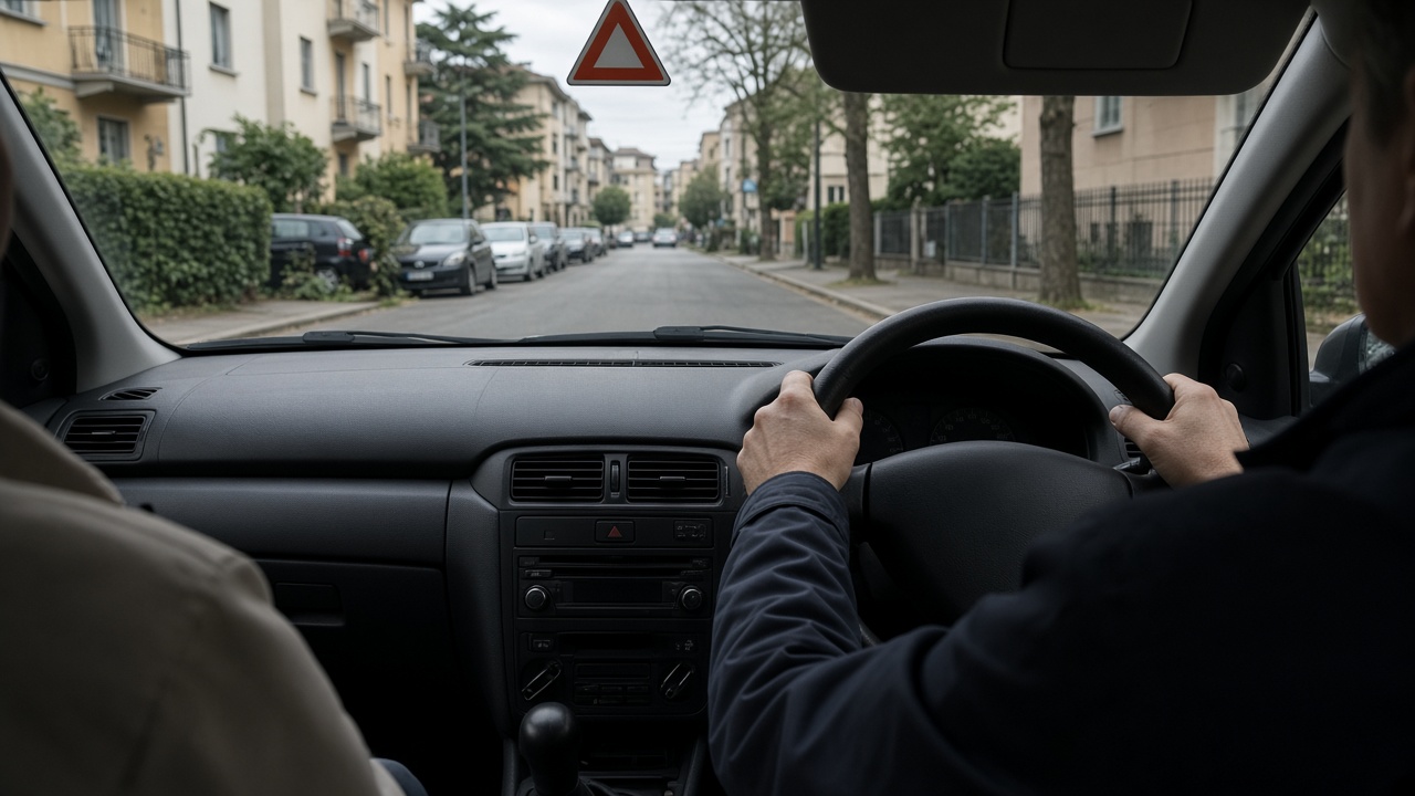 Lezione di guida pratica in strada